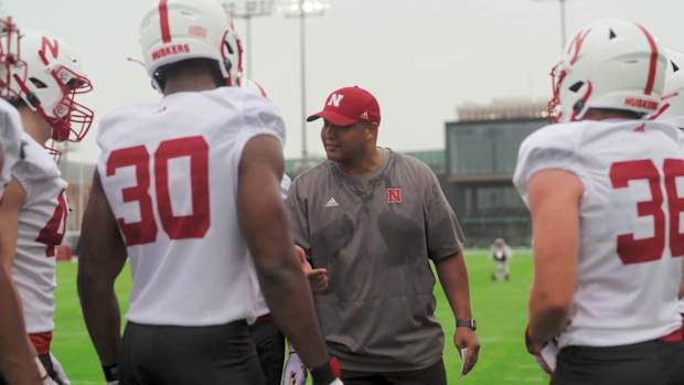 Defensive coordinator Tony White 2023 Nebraska football fall camp